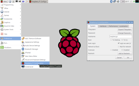 Raspbian Desktop - Raspberry Pi Configuration Tool