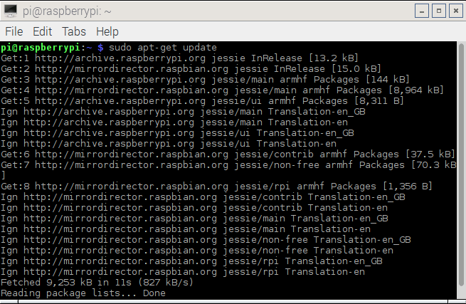 Raspbian Update via Terminal