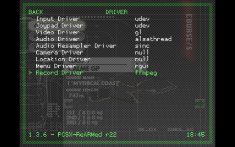 RetroArch 1.3.6 Menu - Settings Menu - Driver Sub Menu - Record Driver option